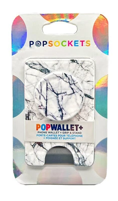 PopSockets Popwallet + Piedra de Mármol Blanco Negro CC ID Pop Socket Pop Wallet Plus Foto 1 de 2