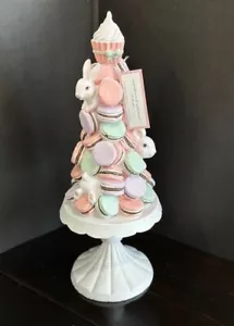 Cupcakes and Cashmere Easter Macaron Hiding Bunny Topiary Tree Cake Pedestal 19" - Picture 1 of 12