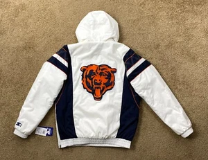 Bears Jacke Chicago Starter Kapuze Half Zip Pullover WEISS 3X 4X 5X - Bild 1 von 8