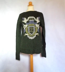 Maglione Just Cavalli intarsiato stile vintage pullover collo barca M/L - Foto 1 di 9