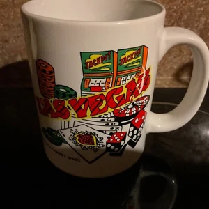 Vintage 1988 KAFFEE TEEBECHER TASSE Vegas Casino Jackpot Glücksspiel Made in Japan selten - Bild 1 von 5