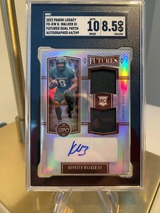 2022 Panini Legacy Kenneth Walker III Futures Dual Patch SGC 8.5 Auto 10 - Picture 1 of 2