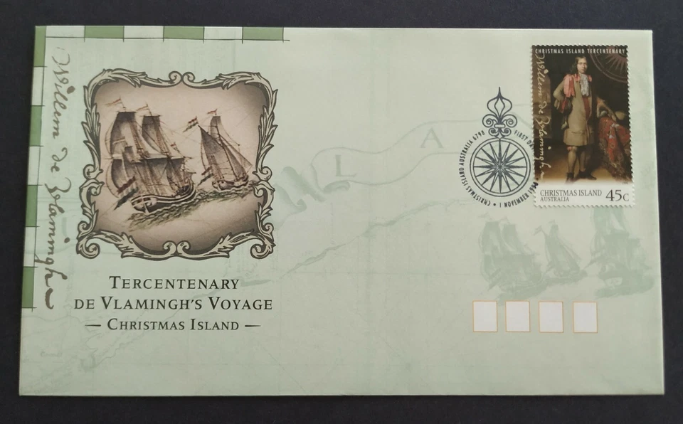 1996 Christmas Island 300th Anniversary De Vlamingh's Voyage 1v Stamp FDC - Image 1 of 3