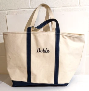 Vintage L.L. Bohnenboot und Tasche GROß Canvas dunkelblau Griffe ~ VIELE ANDERE TASCHEN - Bild 1 von 19