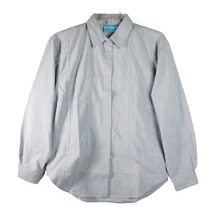 Ol' Paint Womens Size L Blue Button Down Long Sleeve Shirt Front Squares Pattern - Picture 1 of 11