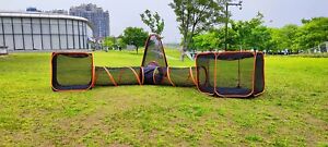 6 in1 Outdoor Portable Pet Cat Playpen Folding Play Tent Tunnel House Enclosures
