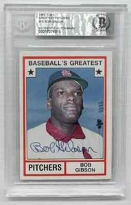 1982 TCMA Bob Gibson Greates Pitchers In Person Auto #15 BGS Authentic - Picture 1 of 2