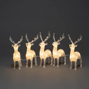 Konstsmdie 6288-103 LED Acryl Figur 5er Set Rentiere Außen Deko Beleuchtung IP44 - Bild 1 von 3