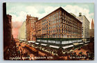 Vintage Postcard Corner State & Madison Streets Chicago Il Trolly Businesses C17
