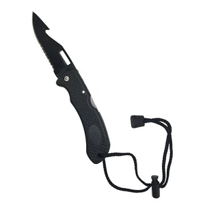 Scuba Choice Foldable Low Volume Black Blade Point Tip BCD Knife - Picture 1 of 15