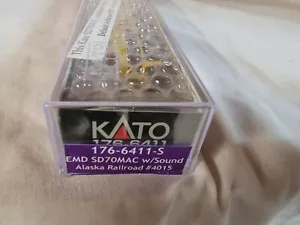Kato N Trains 4015 Alaska Railroad EMD SD70MAC Diesel Engine LokSound 176-6311-S - Picture 1 of 4