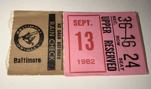 9/13/82 Yankees Orioles Ticket Stub Cal Ripken Jr. STREAK Dave Winfield HR#200 - Picture 1 of 2