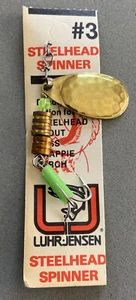 Señuelo de pesca Luhr Jensen #3 martillado dorado/verde cabeza de acero giratorio - Imagen 1 de 1