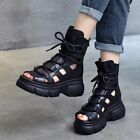 Punk Women Faux Leather Platform Gladiator Sandals Summer Ankle Boots Comfort