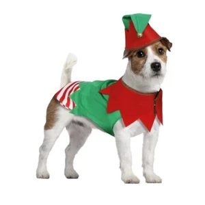 COSTUME DA ELFO PER CANE NATALE CARNEVALE VESTITO GUIRMA CANI UNISEX - Foto 1 di 2