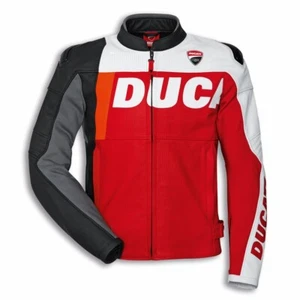 Ducati Motorcycle Armoured Protected Jacket Motorbike Genuine Leather Jacket - Picture 1 of 3