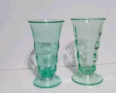 Vintage Paden City Glass Uranium Green 12 oz Soda Fountain Malt Glass - Image 1 of 4