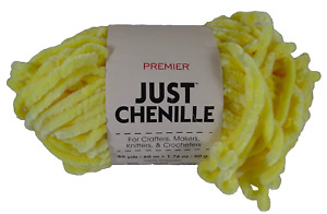Premier Just Chenille fil jaune tricot crochet