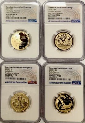 2019 S AMERICAN INNOVATION SET NGC REVERSE PF70💥FLAWLESS QUALITY💥FIRST DAY REL - Image 1 of 2