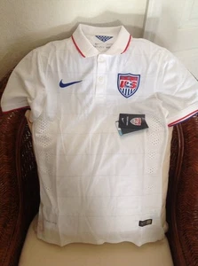 USA 2014 Nike Authentic World Cup Fußball Polo Trikot weiß $90 Größe S Herren - Bild 1 von 8