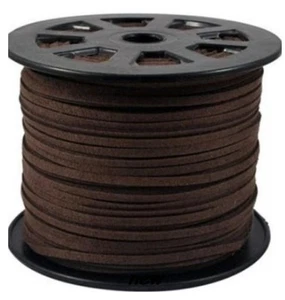 100meter 3mm*1.5mm Suede Korean v4e Velvet Leather string Flat Lace Genuine cord - Picture 1 of 12