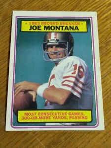 1983 Topps Football #4 Record Breaker SF 49ers QB Joe Montana Ex-NrMt - Picture 1 of 2