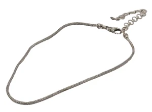 SARDA 925 Silver Vintage Minimalist Breaded Solid Chain Necklace NE4114 - Picture 1 of 5