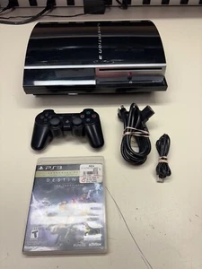SONY PLAYSTATION 3 FAT PS3 80GB CECHK01 W/ CONTROLLER & CABLES + GAME - Picture 1 of 10