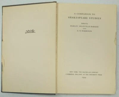 A Companion to Shakespeare Studies by Harley Granville-Barker and G. B. Harrison Foto 1 de 4