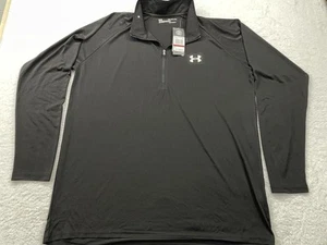 New Under Armour Men’s Heat Gear 1/4 Quarter Zip Black Pullover Size XXL 2XL NWT - Picture 1 of 9
