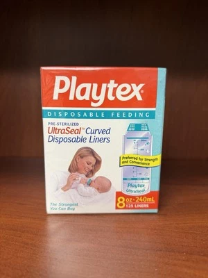 Playtex UltraSeal Curved Disposable Bottle Liners 8 Ounces Vintage 90s NEW - Image 1 of 4