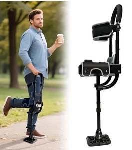 Hands Free Crutch with Safety Kneepad, Peg Leg Crutch For Left Or Right Foot - Picture 1 of 10