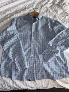 Untuckit Men's XXL Martolla Blue Checked Button Down Long Sleeve Shirt - Picture 1 of 5