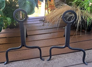 Andirrones modernistas de hierro forjado a mano de una pieza - Imagen 1 de 5