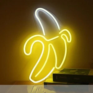 NEON LED Licht, dekorative Wand-Leuchte, Banane gelb, ca. 46 x 29,5 x 2 cm - Picture 1 of 4