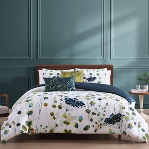 Twilight  Floral 5 Piece Reversible Comforter Set 100% Cotton 220 Thread Count - Picture 1 of 12