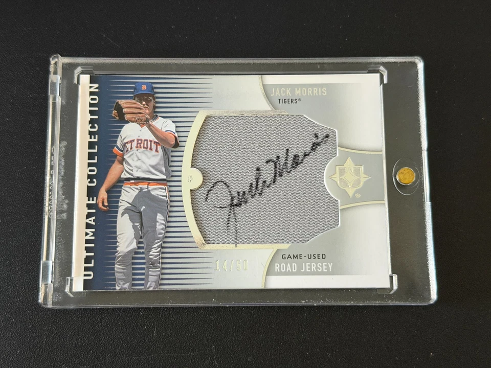 2008 Ultimate Collection Jack Morris Game Used Jersey Auto Autograph /50 HOF - Image 1 of 2