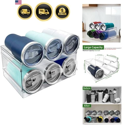 Water Bottle Organizer Stackable Shelf for Kitchen Cabinet and Fridge Storage - Image 1 of 4