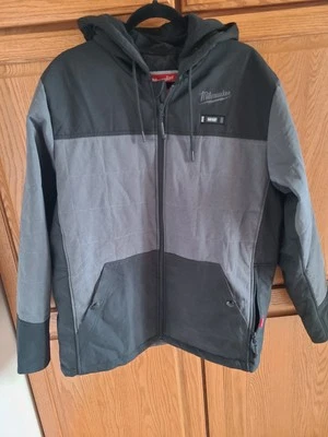Men's Milwaukee M12 Heated Gear Black Gray Hooded Jacket Size L Large Women - Image 1 of 4