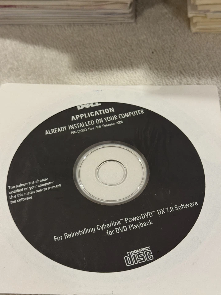 Dell Reinstalling Cyberlink PowerDVD DX 7.0 - SEALED!!! - Image 1 of 1