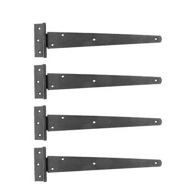 Black Iron T Strap Hinge 13" L Light Duty Iron Authentic Flush Mount Pack of 4 - Image 1 of 4