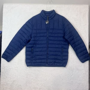 Swiss+Tech Puffer Jacket Uomo L Large Blu Full Zip Foderato Tasche con Cerniera Portaoggetti - Foto 1 di 10