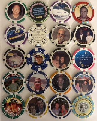 PERSONAL CC&GTCC LOT OF 20 CASINO CHIPS BARREL LOT #2 - Image 1 of 2