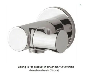 Salida de pared para vías fluviales en línea Aquabrass 1417BN con gancho en níquel cepillado, 1/2" NPT - Imagen 1 de 2