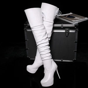 STYLISH Women Over-the-Knee Boots Platform High Heels Boots Shoes - Picture 1 of 27