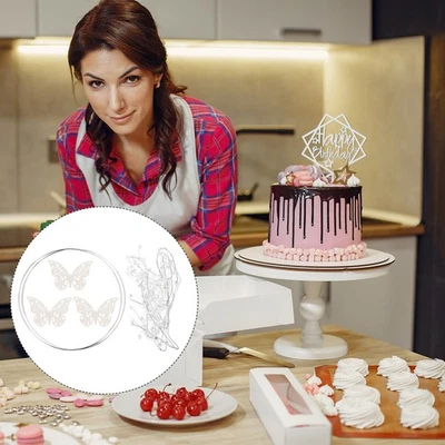 1 set di ferro da forno di strass per la cottura della torta di decors (argento) - Immagine 1 di 4