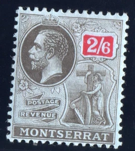 KGV SG 58 MONTSERRAT 1916 – 2/6d BLACK & RED/BLUE – LIGHTLY MOUNTED MINT c £40 - Picture 1 of 2