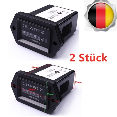 2X DC12V 24V 36V Digital Betriebsstundenzähler Boot Traktor Generator Hour Meter - Bild 1 von 4