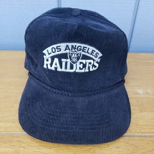 Cappello berretto vintage Los Angeles Raiders velluto a coste strapback OTTO anni 80 90 - Foto 1 di 12