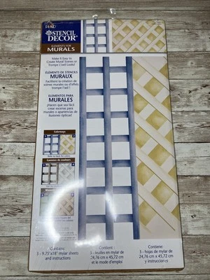 VTG Plaid Stencil Decor Elements for Mural Stencil Garden Lattice Pattern #26851 - Image 1 of 4